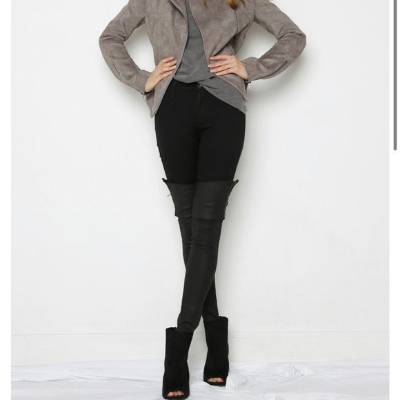 James Jean Dee Dee BNWT zip leather side leg Hot Jean! - Picture 4 of 10